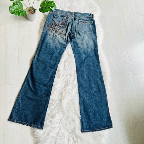 NWT Kippys Swarovski Embellished Pinwheel Flare Designer Jeans Made in USA, 29 - Picture 14 of 14